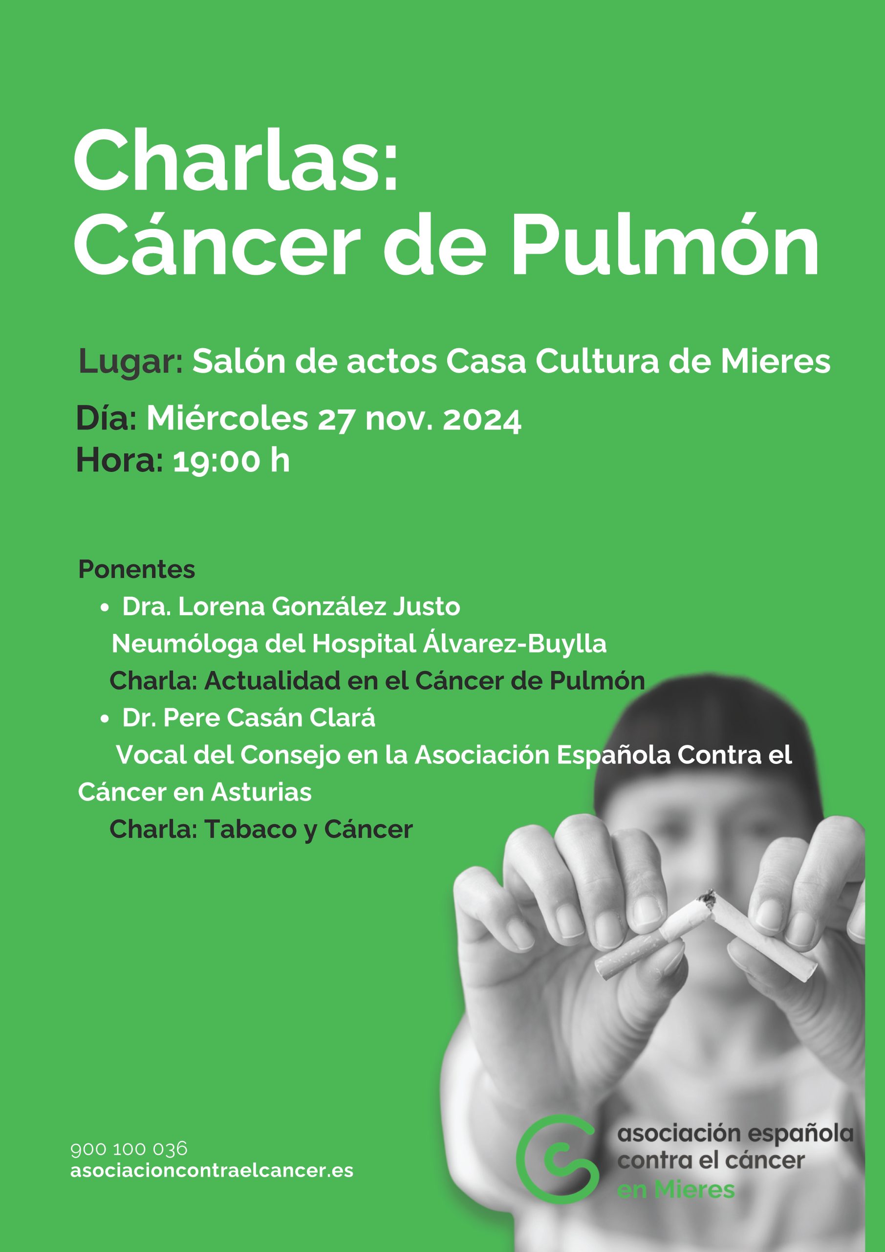 Cartel Charla CancerPulmon Mieres 2024