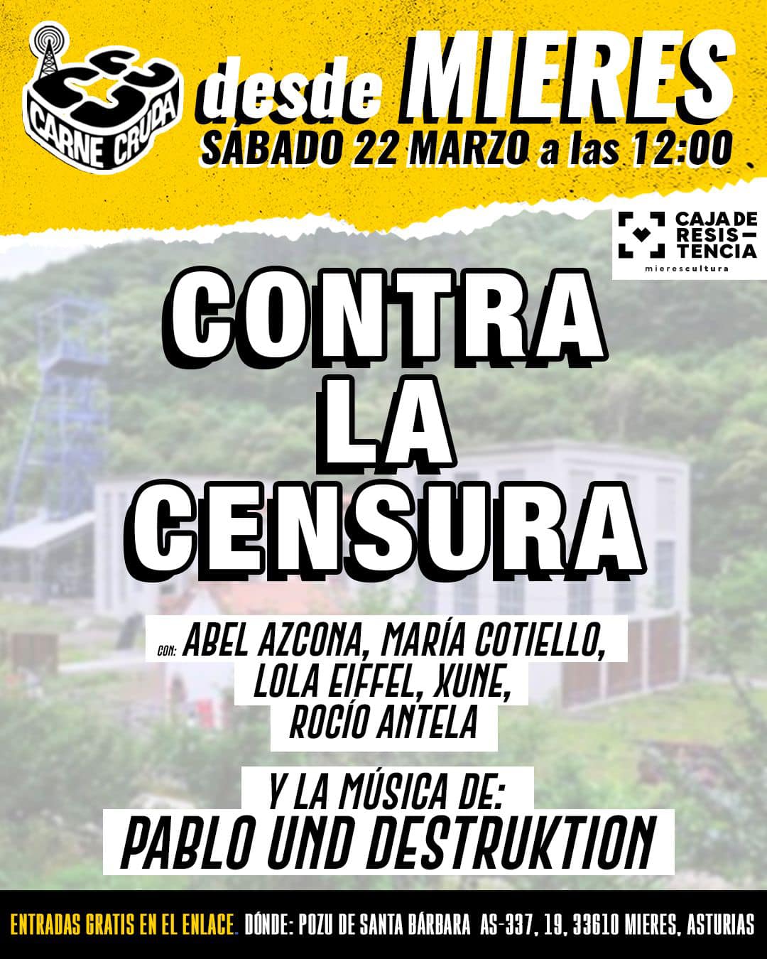 Cartel Carne Cruda En PZSB